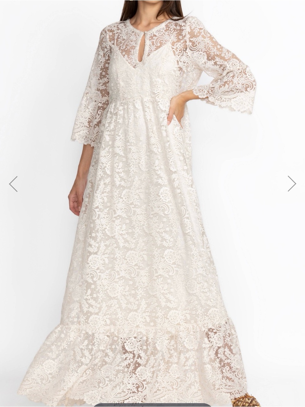 JW Harper Lace Maxi Dress in Ivory - Elegant Women's Dress